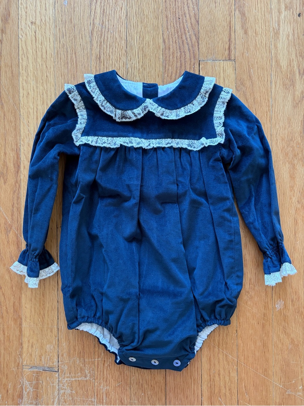 NWT La Coqueta Kids Zura Velvet Baby Girl Bubble Romper